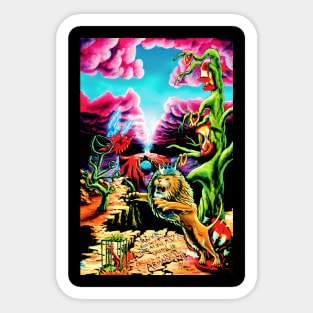 Trippy Psychedelic Surreal Visionary Psytrance Lion Sticker